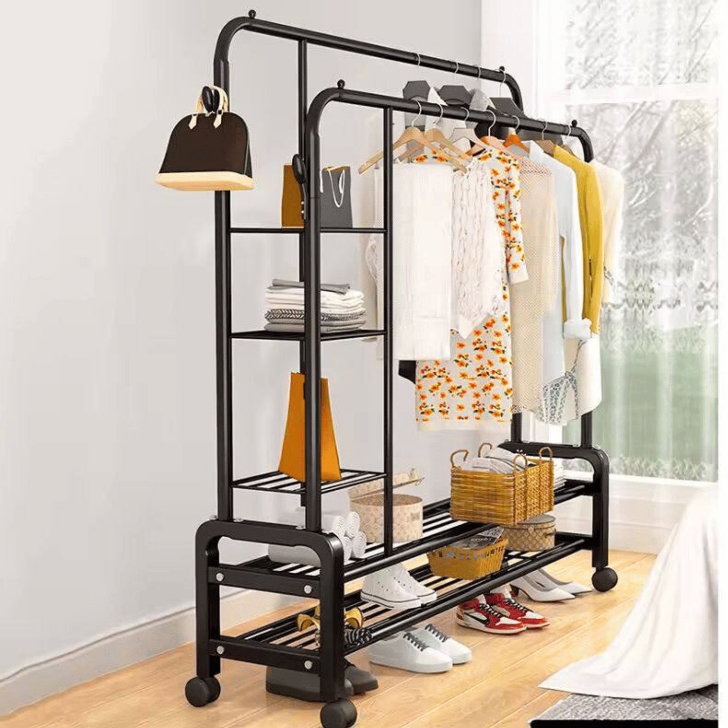 علاقة ملابس أرضية متعددة الاستخدامات