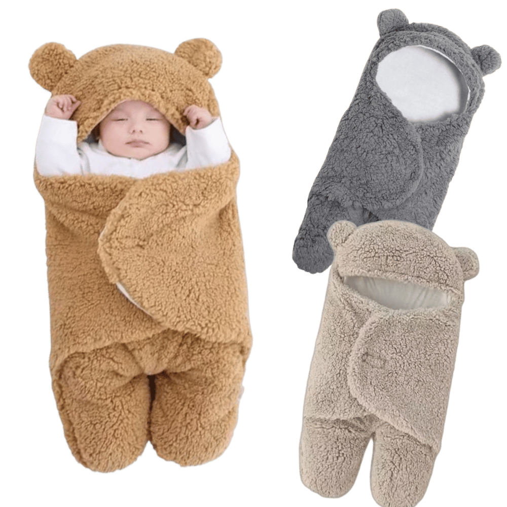 بطانية صوف بغطاء للرأس للرضع N B