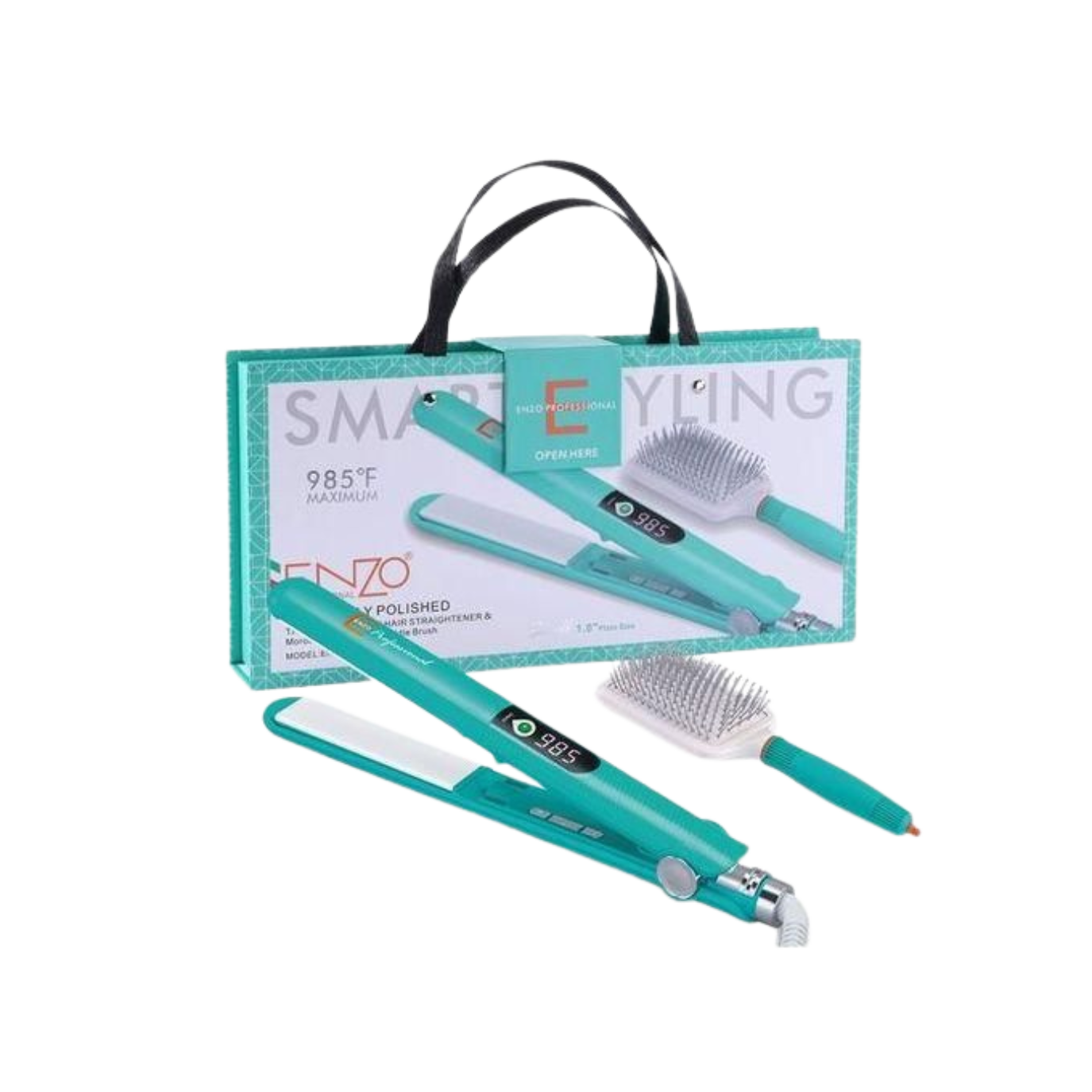 Enzo Pack Salon 2en1  فرشاة شعر ومملس احترافي للنساء